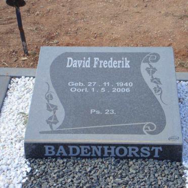 BADENHORST David Frederik 1940-2006