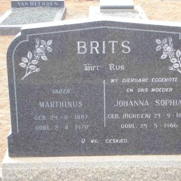 BRITS Marthinus 1887-1970 &amp; Johanna Sophia BURGER 1884-1966