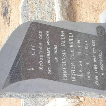 BESTER Jacobus Marthinus 1912-1965 &amp; Emmerensia Jacoba KRIEL 1915-1979