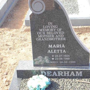 DEARHAM Maria Aletta 1925-1999