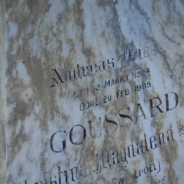 GOUSSARD Andreas Diego 1924-1989 &amp; Christina Magdalena Sophia SWANEPOEL 1928-