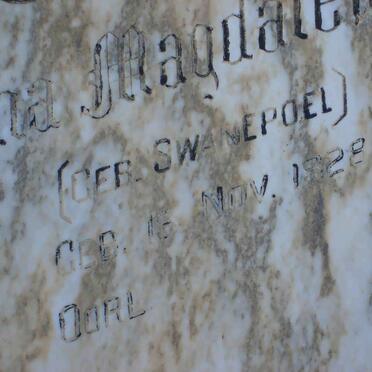 GOUSSARD Christina Magdalena Sophia nee SWANEPOEL 1928-