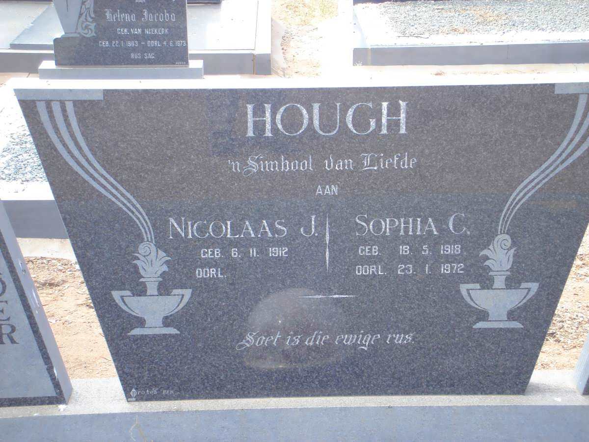HOUGH Nicolaas J. 1912- & Sophia C. 1918-1972