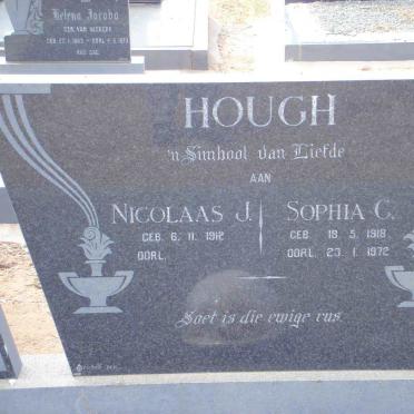 HOUGH Nicolaas J. 1912-  &amp; Sophia C. 1918-1972