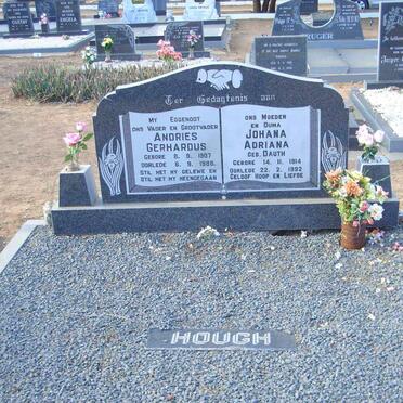 HOUGH Andries Gerhardus 1907-1986 &amp; Johana Adriana DAUTH 1914-1992