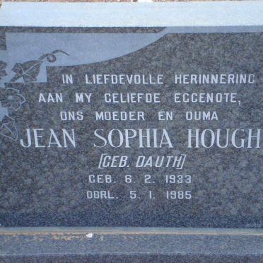 HOUGH Jean Sophia nee DAUTH 1933-1985