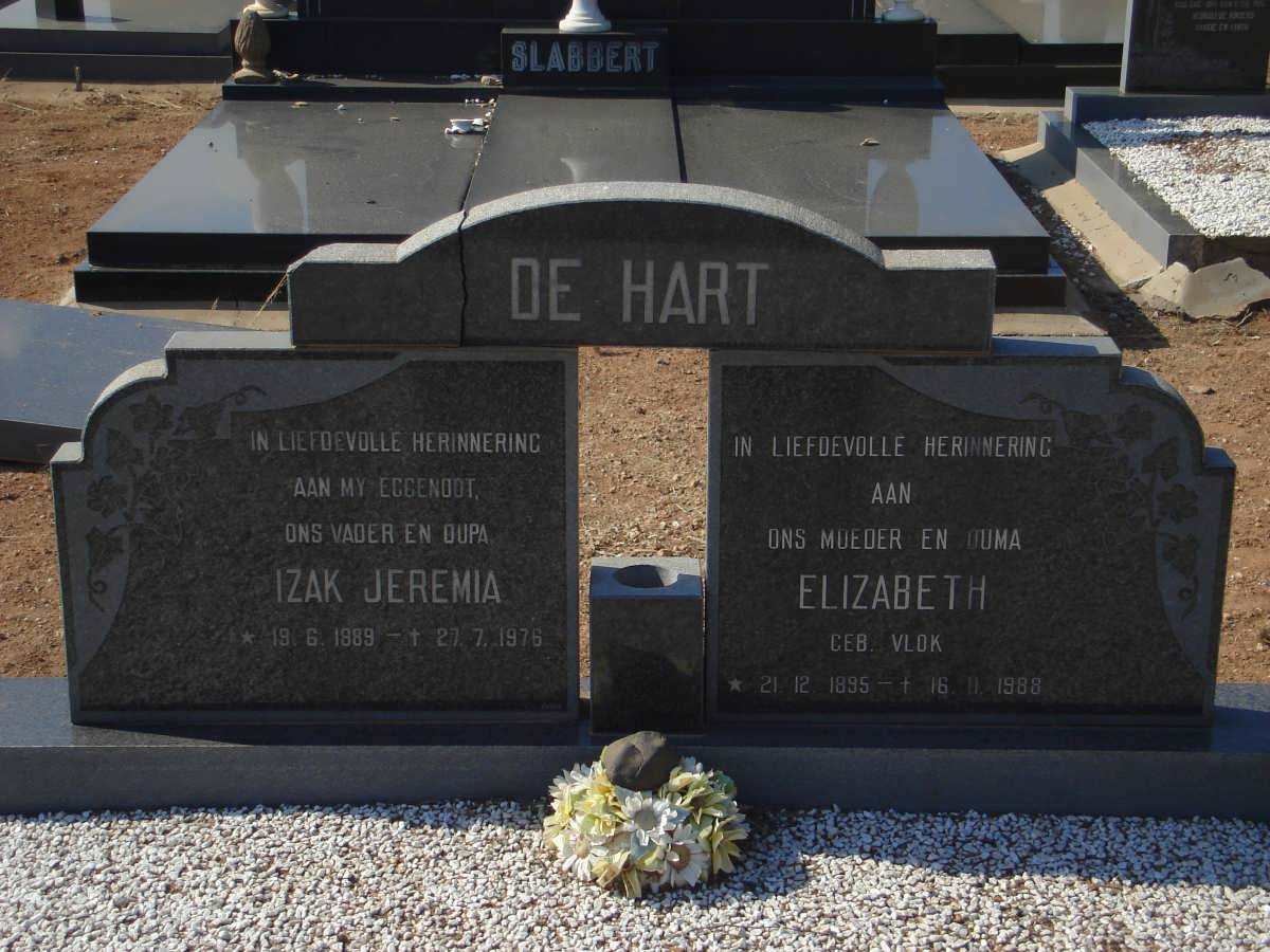 HART Izak Jeremia, de 1889-1976 & Elizabeth VLOK 1895-1988