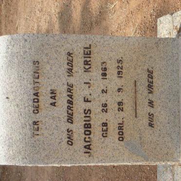 KRIEL Jacobus F.J. 1863-1925