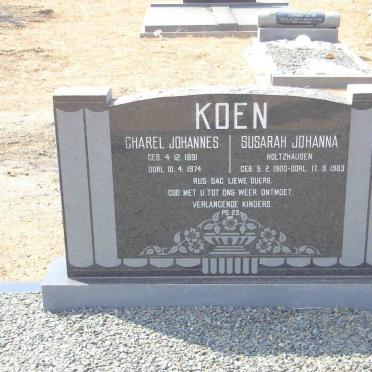 KOEN Charel Johannes 1891-1974 &amp; Susarah Johanna HOLTZHAUSEN 1900-1983