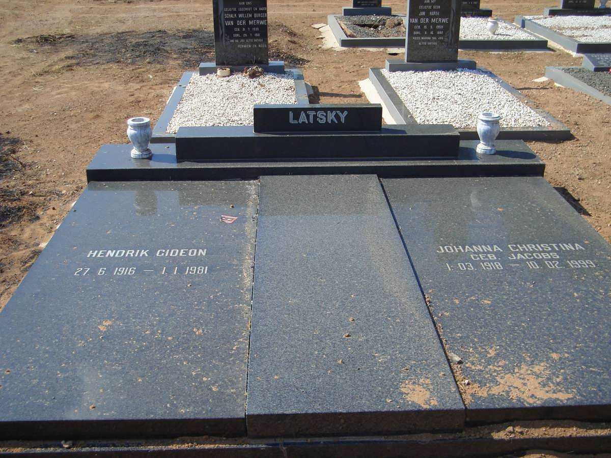 LATSKY Hendrik Gideon 1916-1981 & Johanna Christina JACOBS 1918-1999