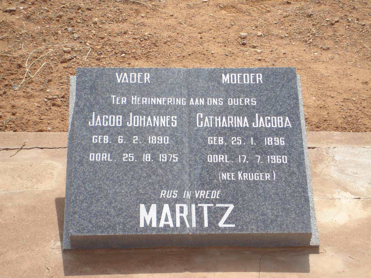 MARITZ Jacob Johannes 1890-1975 & Catharina Jacoba KRUGER 1896-1960