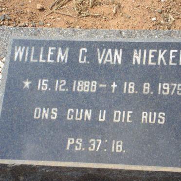NIEKERK Willem G., van 1888-1975