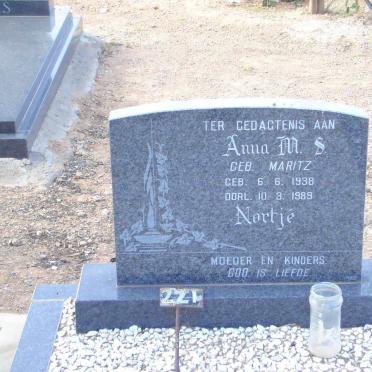 NORTJE Anna M.S. nee MARITZ 1939-1989