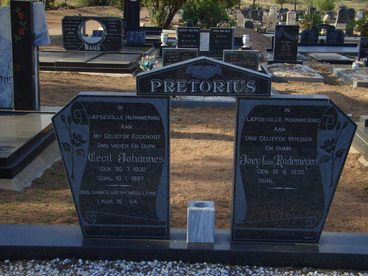PRETORIUS Cecil Johannes 1932-1987 & Joey RADEMEYER 1935-