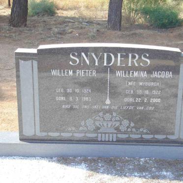 SNYDERS Willem Pieter 1924-1983 &amp; Willemina Jacoba MYBURGH 1922-2000