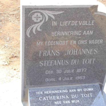 TOIT Frans Johannes Stefanus, du 1877-1969 &amp; Catherina VAN WIJK 1875-1940