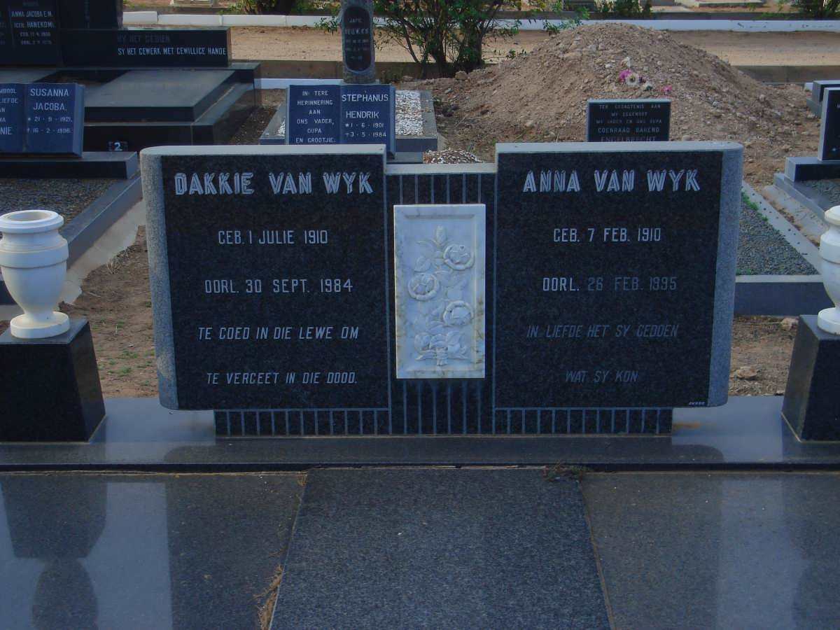 WYK Dakkie, van 1910-1984 & Anna 1910-1995