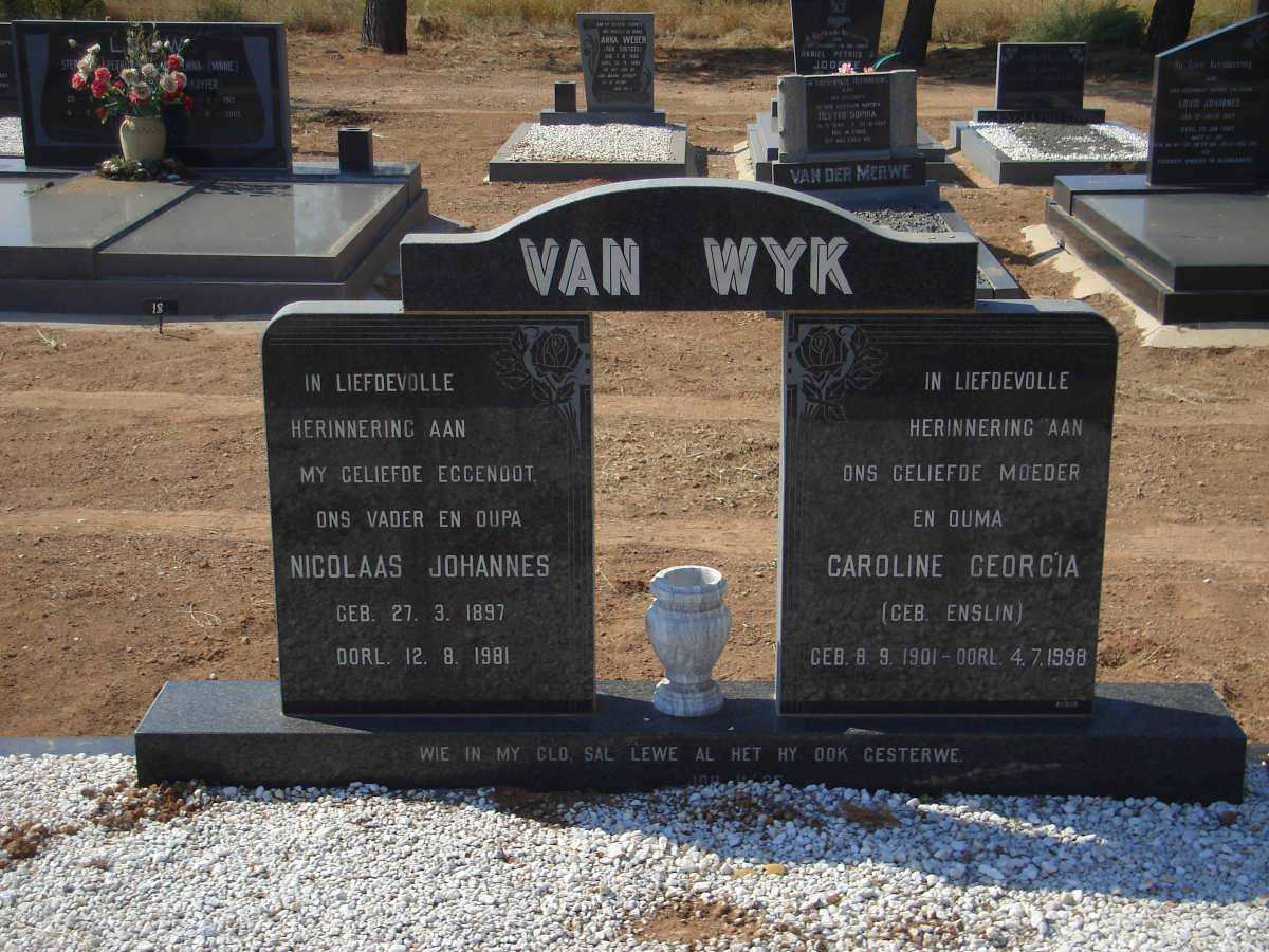 WYK Nicolaas Johannes, van 1897-1981 & Caroline Georgia ENSLIN 1901-1998