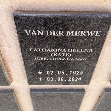 MERWE Catharina Helena, van der nee GROENEWALD 1925-2024