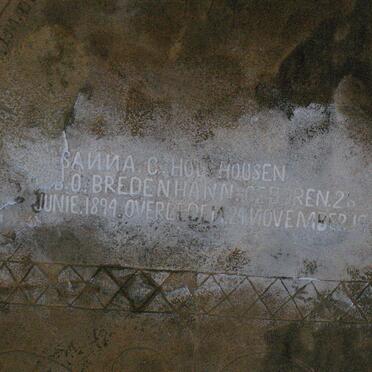 HOLSHOUSEN Susanna C. nee BREDENHANN 1894-1911