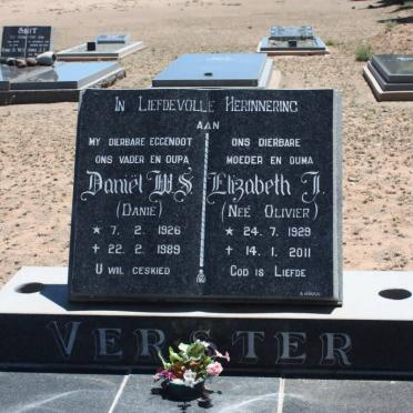VERSTER Daniel W.S. 1926-1989 &amp; Elizabeth J. OLIVIER 1929-2011