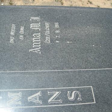 MANS Anna M.J. nee FÖLCHER 1916-