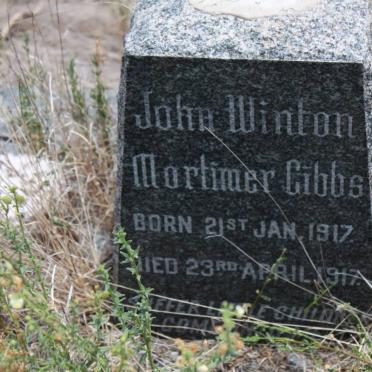 GIBBS John Winton Mortimer 1917-1917