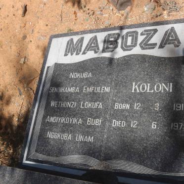 MABOZA Koloni 1914-1973