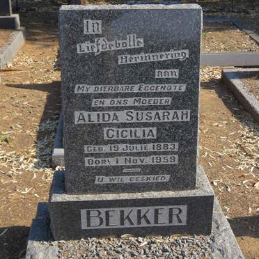 BEKKER J.F. 1882-1962 &amp; Alida Susarah Cicilia 1883-1959