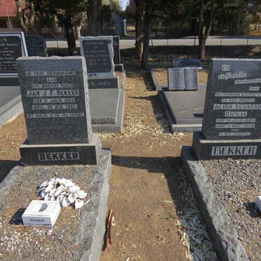 BEKKER J.F. 1882-1962 &amp; Alida Susarah Cicilia 1883-1959