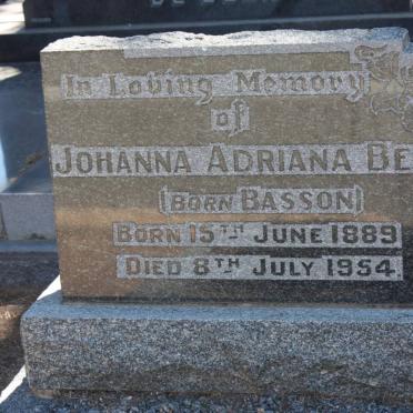 BEHN Johanna Adriana nee BASSON 1889-1954