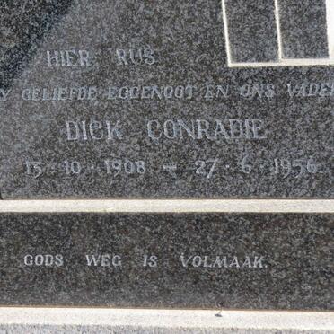 CONRADIE Dick 1908-1956 &amp; Elizabeth Catharina 1909-1982