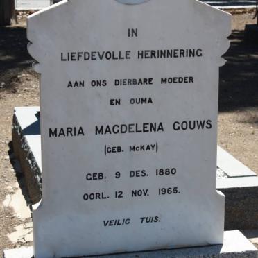 GOUWS Maria Magdelena  nee McKAY 1880-1965