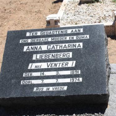 LIEBENBERG Anna Catharina nee VENTER 1891-1974