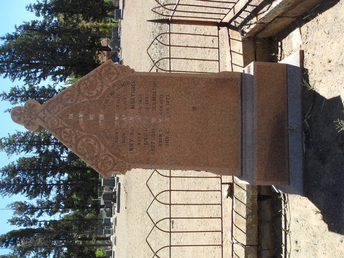 MORTIMER Charles Broughton ?fford 1872-1877 :: MORTIMER ?anny Oc? 1875-1875 :: MORTIMER Gert John? ?icks 1876-1877