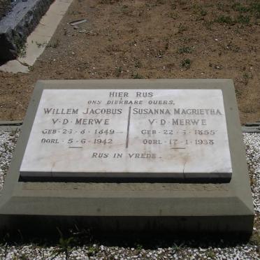 MERWE Willem Jacobus, v.d. 1849-1942 &amp; Susanna Magrietha 1855-1938