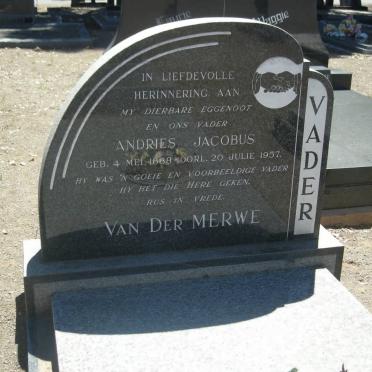 MERWE Andries Jacobus, van der 1888-1957