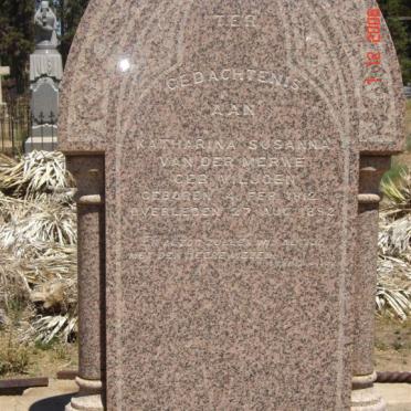 MERWE Katharina Susanna, van der nee VILJOEN 1812-1892