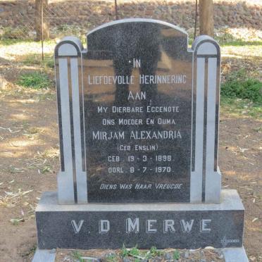 MERWE Mirjam Alexandria, v.d. nee ENSLIN 1898-1970