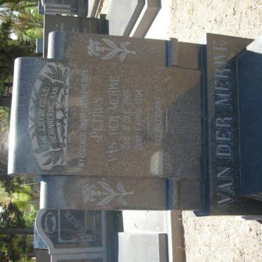 MERWE Petrus, van der 1905-1964