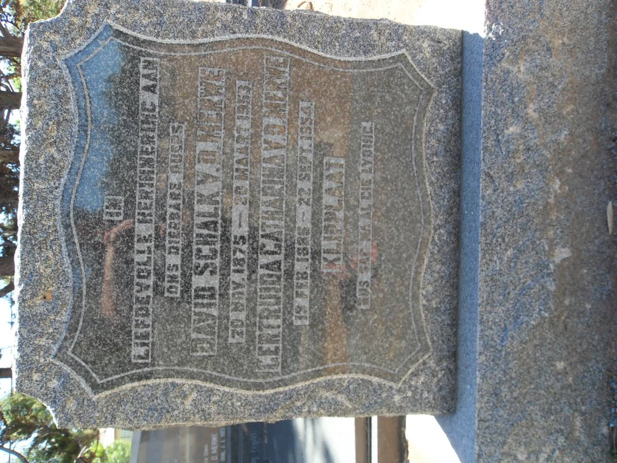 MERWE David Schalk, v.d. 1875-1953 & Gertruida Catharina 1885-1954
