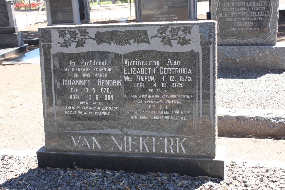 NIEKERK Johannes Hendrik, van 1870-1964 & Elizabeth Gertruida THERON 1875-1975