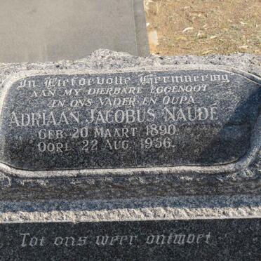 NAUDE Adriaan Jacobus 1890-1956 &amp; Martie 1888-1973