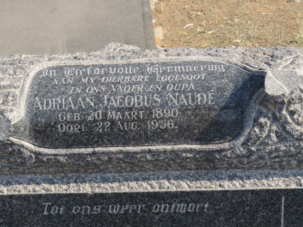 NAUDE Adriaan Jacobus 1890-1956 & Martie 1888-1973