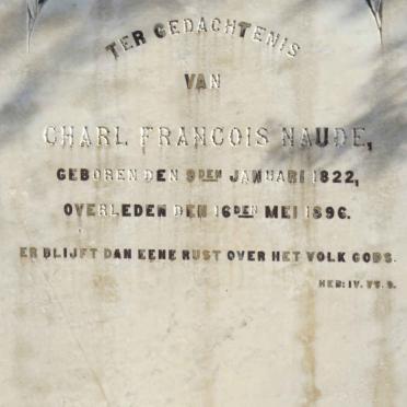 NAUDE Charl Francois 1822-1896 &amp; Helena Margaretha 1829-1900