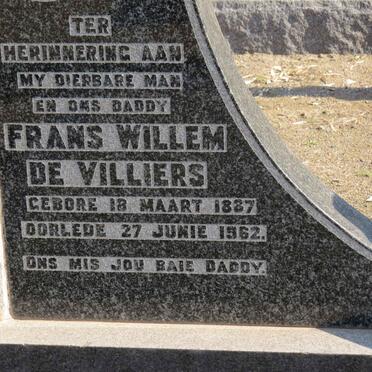 VILLIERS Frans Willem, de 1887-1962 &amp; Elsie Susanna ROOS 1912-1967