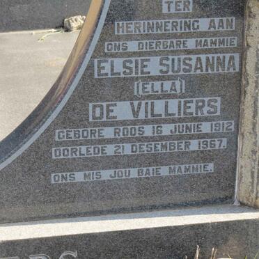 VILLIERS Frans Willem, de 1887-1962 &amp; Elsie Susanna ROOS 1912-1967
