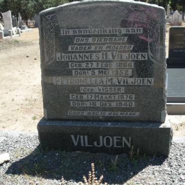 VILJOEN Johannes H. 1866-1952 &amp; Petronella M. VISSER 1876-1940