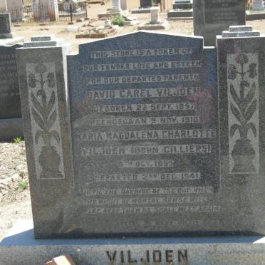 VILJOEN David Carel 1857-1910 &amp; Maria Magdalena Charlotte CILLIERS 1859-1941