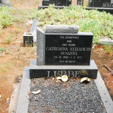 LUBBE Catherina Elizabeth Susanna 1892-1972